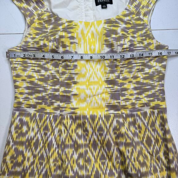 Adrianna Papell Ikat Print Sheath Dress Women's 6 Scoop Neck Career Feminine - Picture 9 of 13